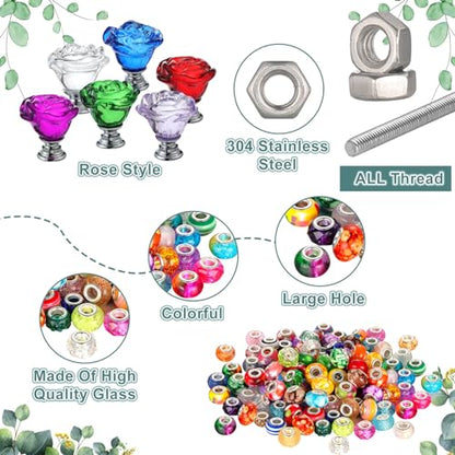 Tigeen 236 Pcs Garden Stake DIY Fairy Wand Plant Stake, Rose Flower - style: Rose Flower