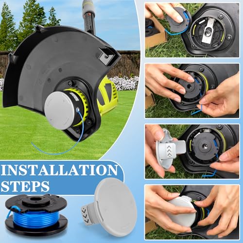 AC14RL3A String Trimmer Spool for Ryobi Weed Wacker String, 11ft 0.065" String Trimmer Line for Ryobi Weed Eater String 18v 24V 40V (12+2 Pack)