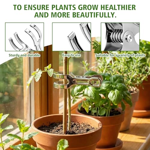 Foldtier 50 Pack Heavy-duty Stainless Steel Garden Clips Large Opening