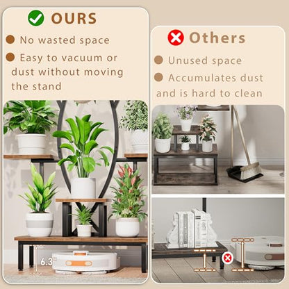JUSTOGO Plant Stand Indoor with Grow Lights - 9 Tiered Tall Plant Shelf
