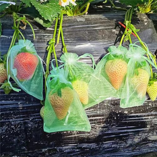 30 Pcs 3.9''×5.9'' Drawstring Fruit Netting Bags, Reusable Garden Netting Bags, Fruit Cover Mesh Bag for Fruit Trees Vegetable Floral - size: 3.9''×5.9''