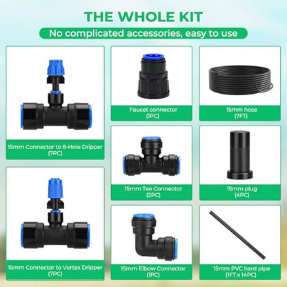 HIRALIY Raised Bed Drip Irrigation Kit, Medium
