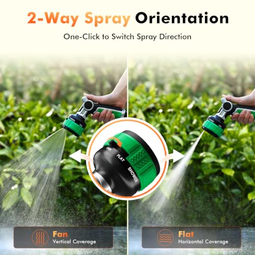 RESTMO Water Hose Nozzle Heavy Duty, Adjustable Garden Sprayer for Outdoor - color: Green