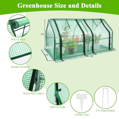 U'Artlines Portable Mini Greenhouse Small Green House 47x24x24 Inch - size: 47x24x24 Inch