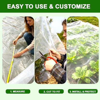 10×35 FT Garden Netting, Ultra Fine Mesh Pest Barrier, Plant Covers Row Cover for Vegetables Fruits Flowers, Greenhouse Raised Bed Screen Protect Plants from Birds Bugs - size: 10×35FT