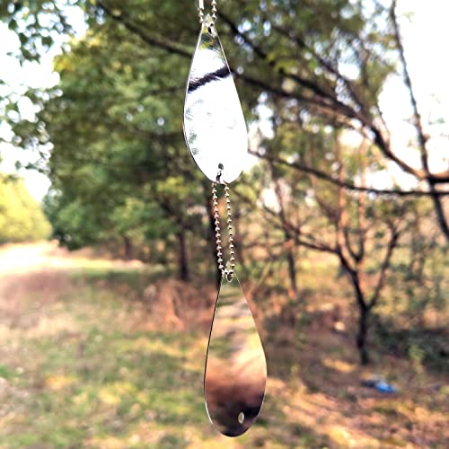 Keep Birds Away Mirror Disc, Hanging Reflectors, 16 Drop Shape Discs - size: Drop