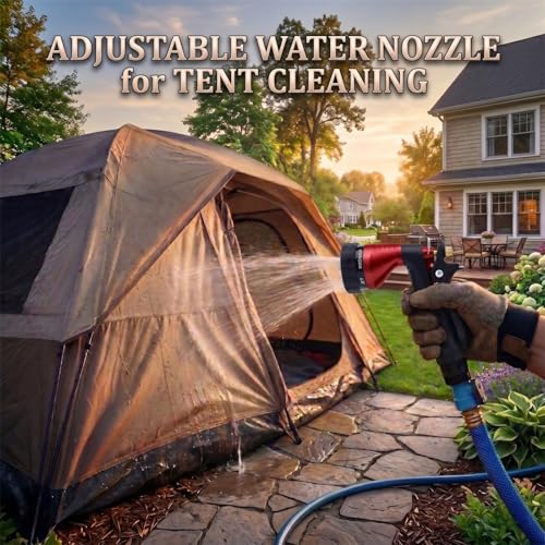 GREEN MOUNT Water Hose Nozzle 2-Pack, Zinc Alloy Garden Spray Nozzle with Adjustable Spray Patterns, Leakproof Rustproof Trigger Lock for Outdoor Cleaning & Car Wash, Red & Red - color: Red & Red