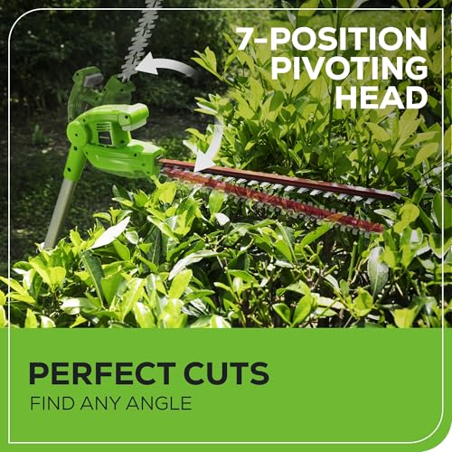 Greenworks 40V 20" Cordless Pole Hedge Trimmer, 2.0Ah Battery and Charger Included