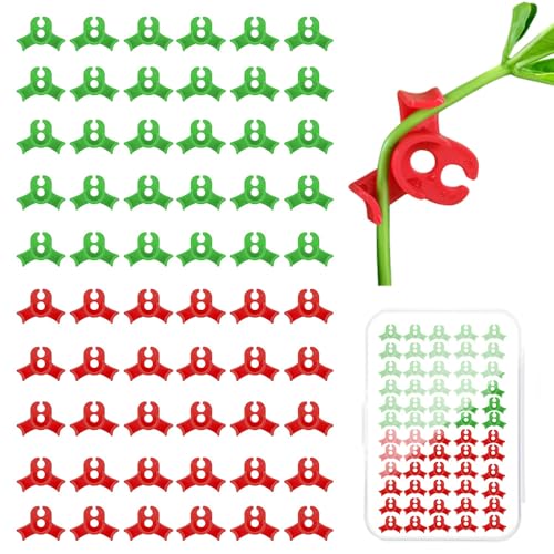 60PCS Plant Training Clips, 90 Degrees Bud Trainer Clips Low Stress Training Clips Bud Bender for Plant Gardening (Red+Green) - color: Red+Green