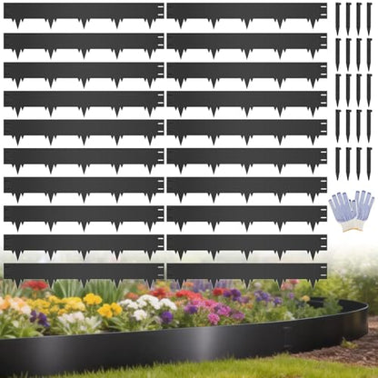 66.6FT Metal Landscape Edging, 20-Pack 40"Lx6.5"H Rust-Proof Border - color: 6.5In Tall, size: 20 Pack