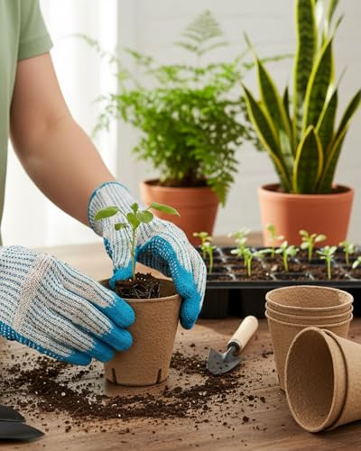 LWWTBS 3.15" Peat Pots 60Pcs Biodegradable Pots for Seedlings