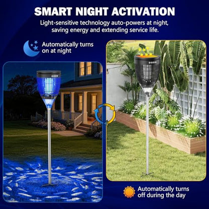 All‑in‑1 Solar Bug Zapper Outdoor, Electric Mosquito Killer Insect Trap - color: Black