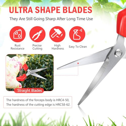 Lasnten 20 Pcs Pruning Shears 7.2" Bud Trimming Scissors, Red - color: Red