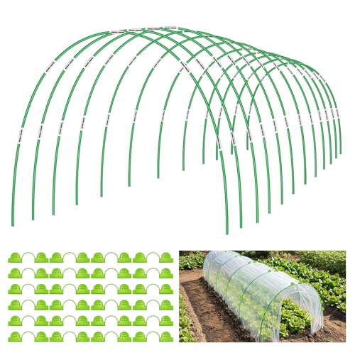 72 Pieces Garden Hoops for Raised Beds Fiberglass Support Greenhouse Hoops