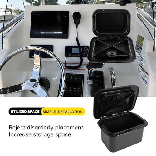 Marine Deck Access Hatch 10.63"×14.76" White/Black Rectangle Boat Hatch & Lid,Boat Deck Hatch Lids - color: black, size: 270-375BOX