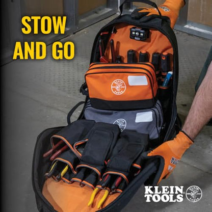 Klein Tools Tool Pouch, Dual Compartments, Heavy-Duty Tool Bag Organizer, Multipurpose Bag - size: 2-Pack