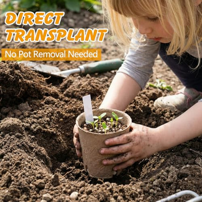 ondware 90-Pack 3.15 Inch Peat Pots with 100 Plant Labels