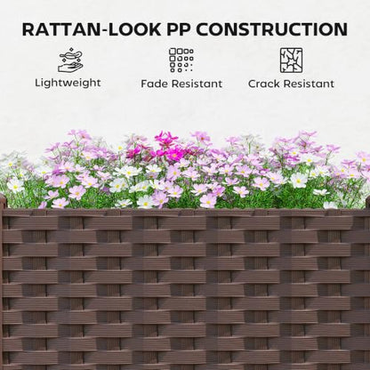 Outsunny Plastic Raised Garden Bed with Legs Self Watering Planter Box