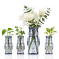 Nacome Owl Plant Propagation Station: Set of 4 Cute Grey Glass Vases - color: Gray
