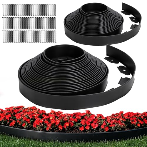 Landscape Edging Border, 2 in x 200 ft No Dig Garden Border, 300 Spikes - size: 200FT-2inch