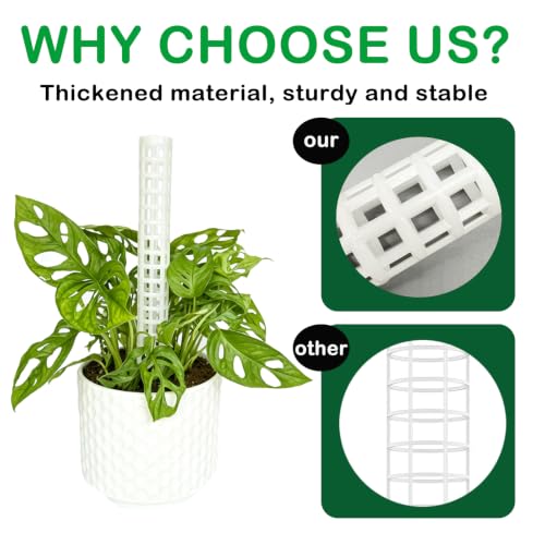 Stackable Small Moss Pole for Monstera Pothos, Fillable Support - size: 4pack,small,White