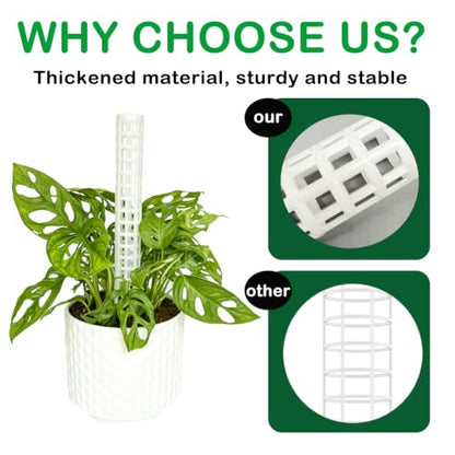 Stackable Small Moss Pole for Monstera Pothos, Fillable Support - size: 8pack,small,White