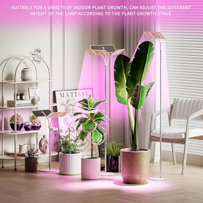KINGPLUS 48W Grow Light for Indoor Plants with Stand, Tri-Head Plant Light - size: Three-Heads