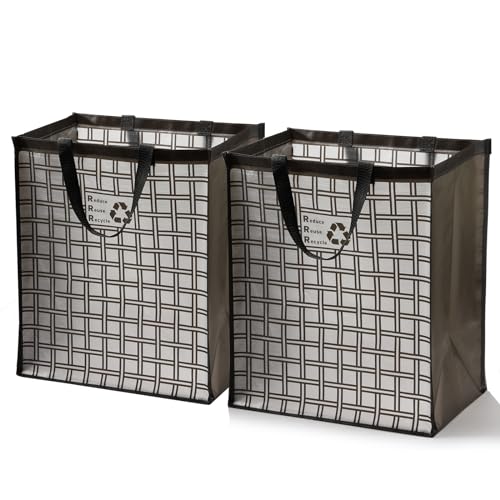 Lily queen Recycle Bin Bags for Kitchen Home Trash Cans Sorting Bins 12 Gallon Set of 2 - color: Black2