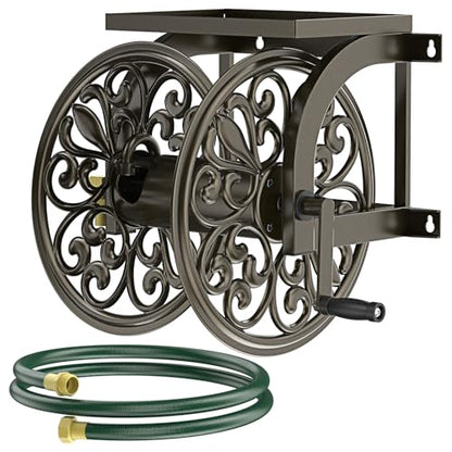 GOFORWILD Wall Mount Garden Hose Reel, Holds 200-Feet of 5/8-Inch Hose