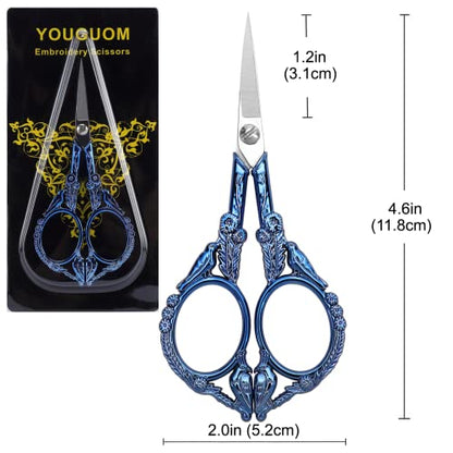 YOUGUOM Embroidery Scissors, Small Sharp Pointed Detail Shears - color: Blue