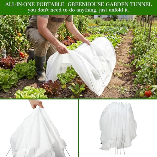 4 Pack 10ft Mini Garden Greenhouse Tunnel Net Cover - color: White