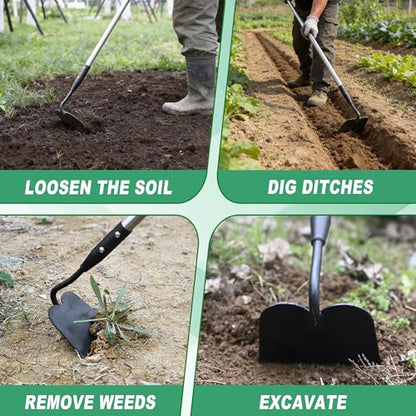 YEELOR Garden Hoe, Long Handle - style: Flat hoe