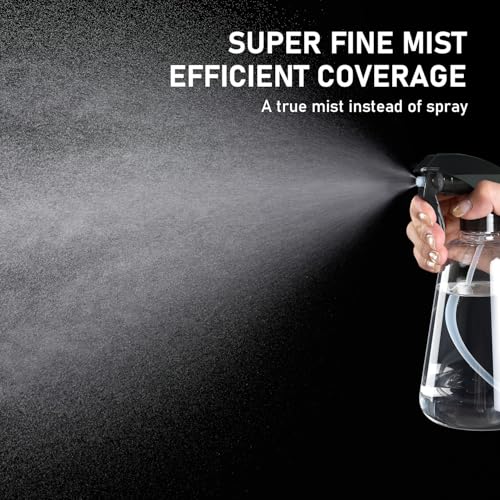 Spray Bottle 2 Pack, 16oz - Ultra Fine Mist, Plant Mister Indoor, Funnel - color: Clear