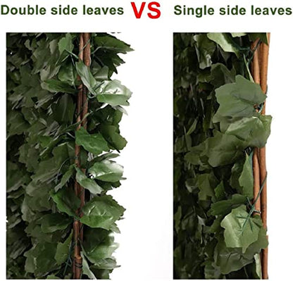 DOEWORKS Expandable Faux Ivy Privacy Screen, Double-Sided, Balcony, 1 Pack - color: Double-Sided Green Leaves, size: 16 x 45 in, 1 Panel