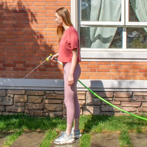 FEVONE 25 ft Hybrid Polymer Garden Hose, Heavy Duty Water Hose - color: Green, size: 25FT