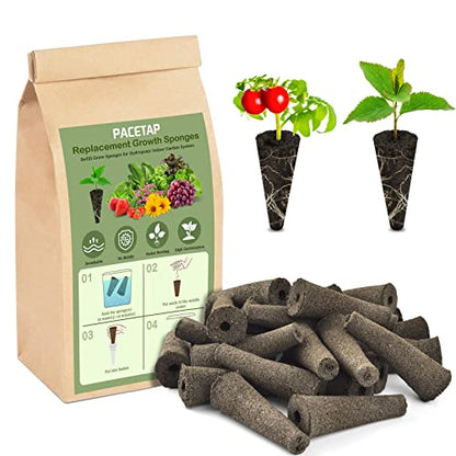 PACETAP 30 Pack Grow Sponges Compatible with AeroGarden, Replacement Refill Grow Sponge for Hydroponic Indoor Garden System - size: 30 Pack