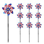 BATTIFE Preassembled Reflective Pinwheels for Yard, American Flag, 10 Pack - color: American Flags, size: 10 Pack