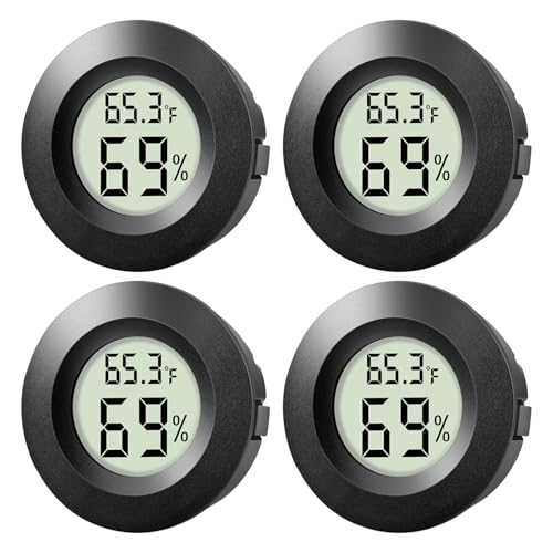 4-Pack Mini Hygrometer Thermometer Indoor Round Humidity Meter - color: 4 Pcs