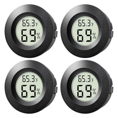 4-Pack Mini Hygrometer Thermometer Indoor Round Humidity Meter - color: 4 Pcs