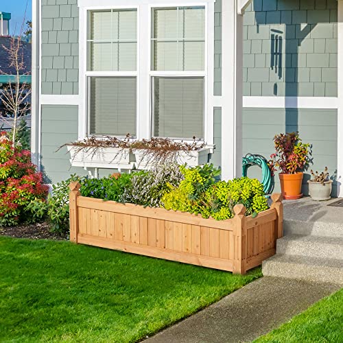 Yaheetech 43.5" Wooden Raised Garden Bed Rectangular Planter Box, 1pcs - size: 43.5'' x 16'' x 14'' (LxWxH)