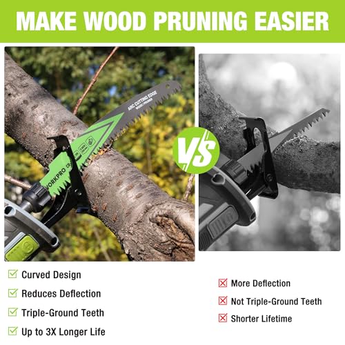 WORKPRO 9-Inch Arc Edge Reciprocating Saw Blades, 6TPI for Pruning, 3 Pack - size: 9 Inch