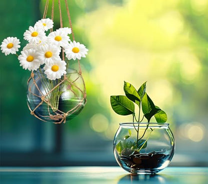 SAILINGSTORY Hanging Glass Plant Terrarium 5" Clear Set of 2 Pack