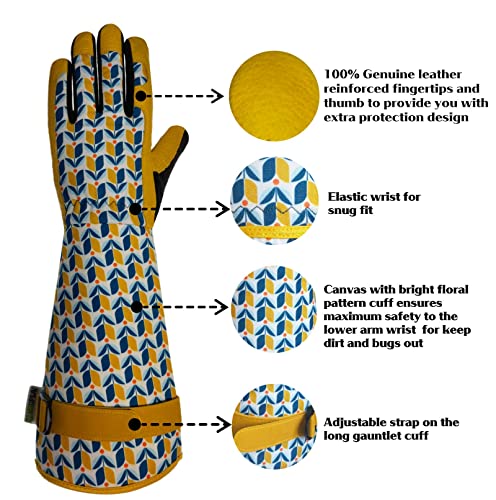 Thornproof Rose&Cactus Gardening Gloves,Gauntlet Garden Glove,Gifts - color: Tuilp, size: X-Large (Pack of 1)