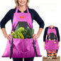 Gardening Apron with Bottom Quick Release Kangaroo Pocket for Women, Men - color: Purple