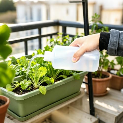 pson 2Pcs Squeeze Wash Bottle Watering Can, 250ML and 500ML Plastic Irrigation Bottle for Succulents, Indoor Plants, Cleaning(White) - color: White