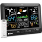 Weather Station Indoor Outdoor Thermometer Wireless Atomic Clock Black - color: Black