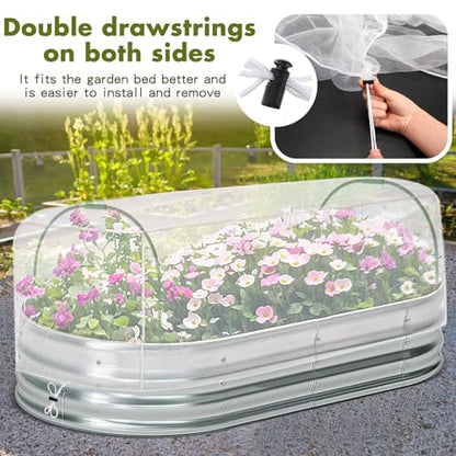 Woanger 2 Pack Garden Netting for Raised Beds with Hoops, for 4x2x1 ft - size: for 4x2x1 ft