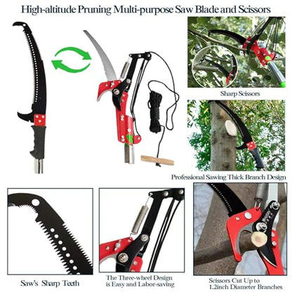 Pole Saw for Tree Trimming, 2-32 Feet, Red - color: Red32ft