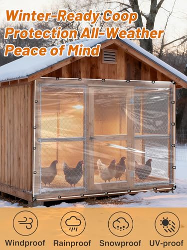 8x10ft Anti-Tear Clear Tarp Waterproof, 5 mil, Windproof & Snowproof - size: 8 x 10 ft