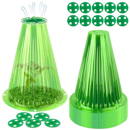UQM 30 Pack Garden Cloches for Plants with Rotary Vent Cover Reusable - color: Green-30pc